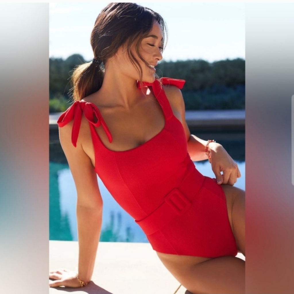 Beach Riot Red Tie-Shoulder One-Piece Swimsuit
